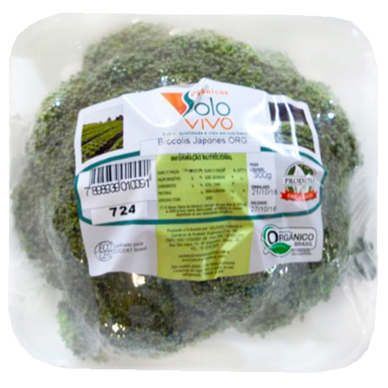 Brocolis Japones Organico Solo Vivo (7898939010091)
