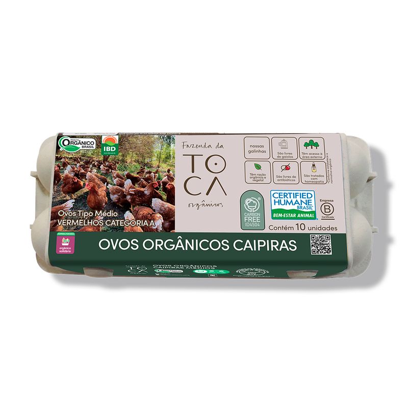 Ovo Vermelho Orgânico Médio Fazenda Da Toca Com 10 unidades (7898405740903)