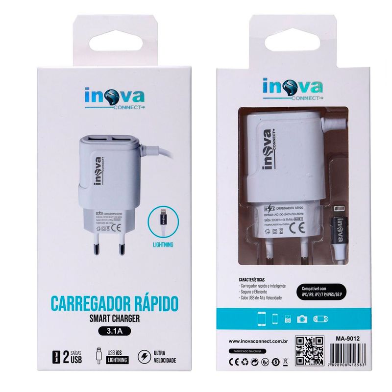 Acessório Celular Cabo USB Inova Light 2 Metros (7898908418583)