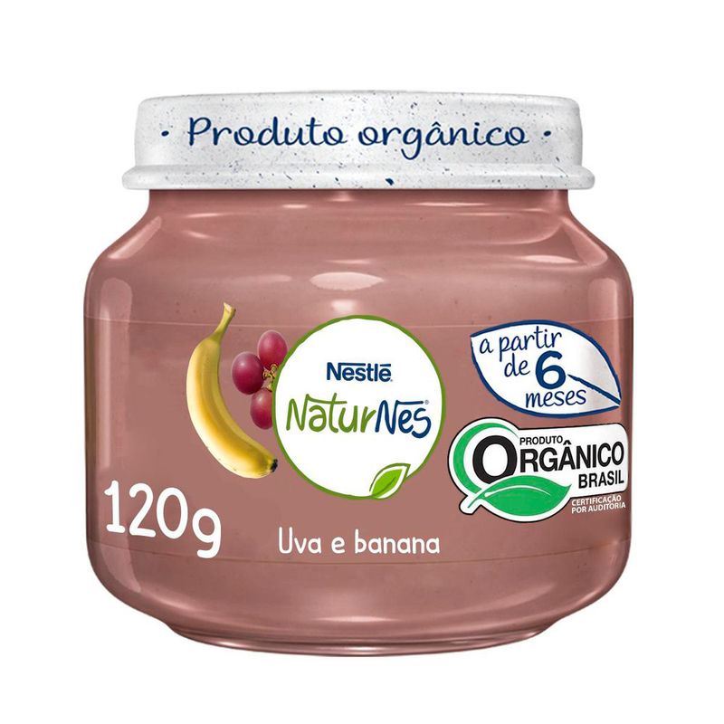 Alimento Infantil Nestlé Naturnes 120g Orgânico Uva Banana (7891000262566)