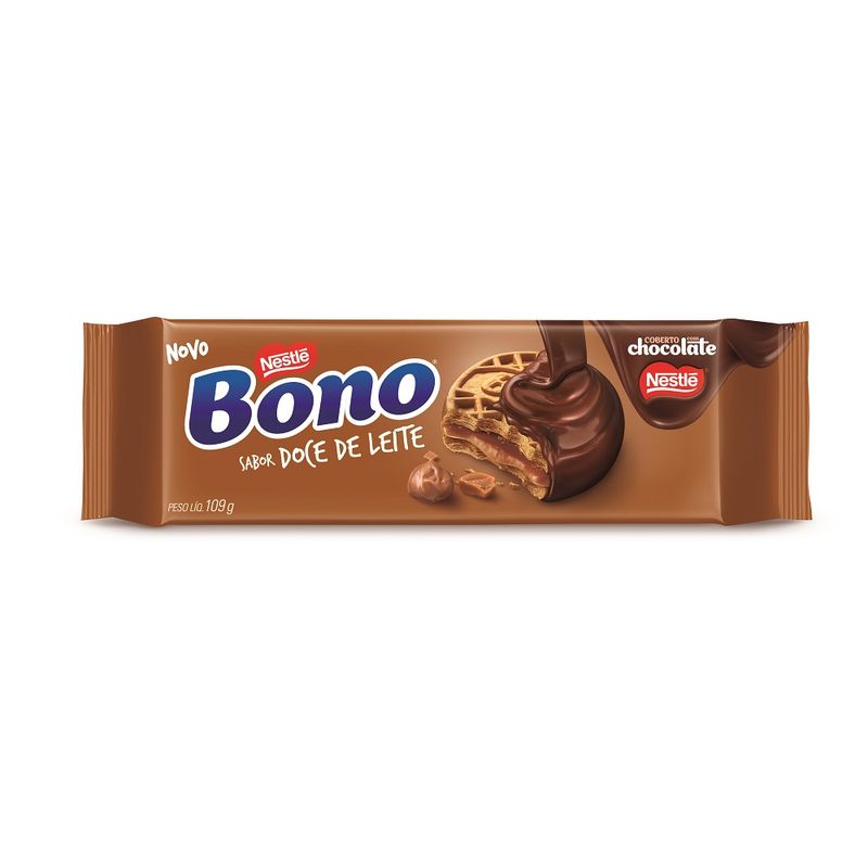 Biscoito Bono Recheado Coberto Doce De Leite 109g (7891000321218)