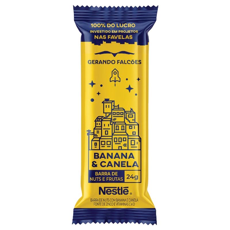 Cereal Barra Nuts Frutas Gerando Falcões Banana Canela 24g (7891000348093)