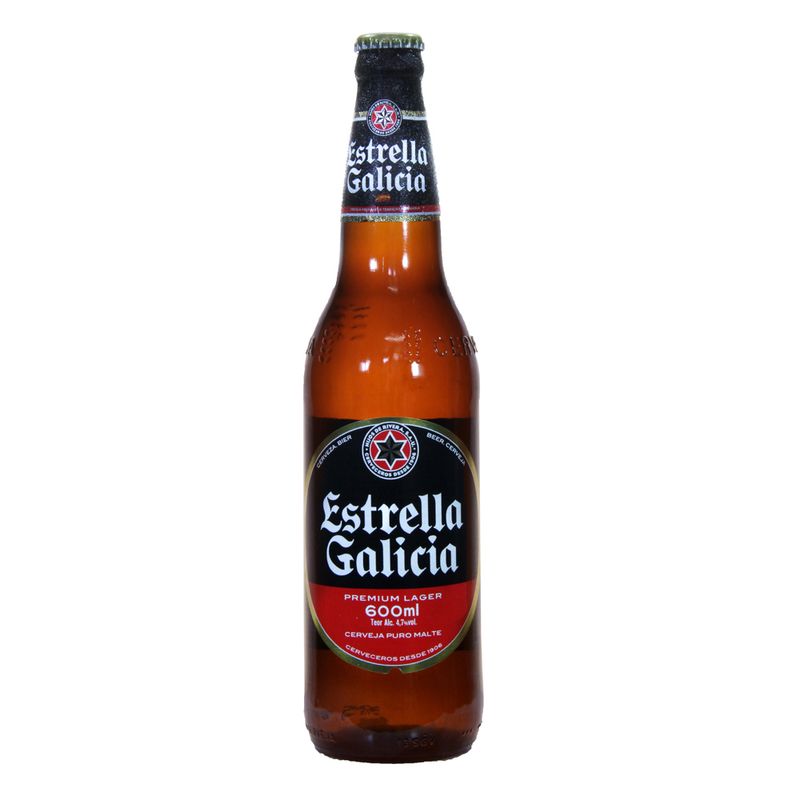 CERVEJA ESTRELLA GALICIA 600ML GARRAFA DESCARTAVEL (7898953990089)