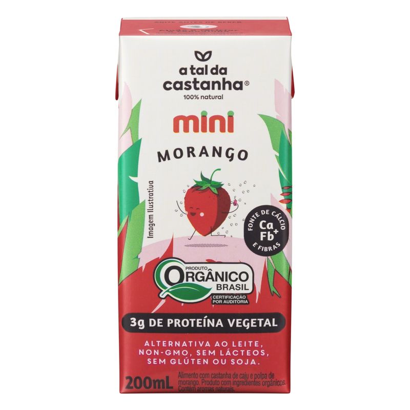 Bebida A Tal Da Castanha Orgânica Morango 200ml (7898955705995)