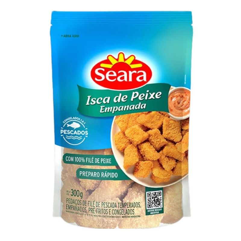 Isca de peixe empanada Seara Pescados 300g (7894904264193)
