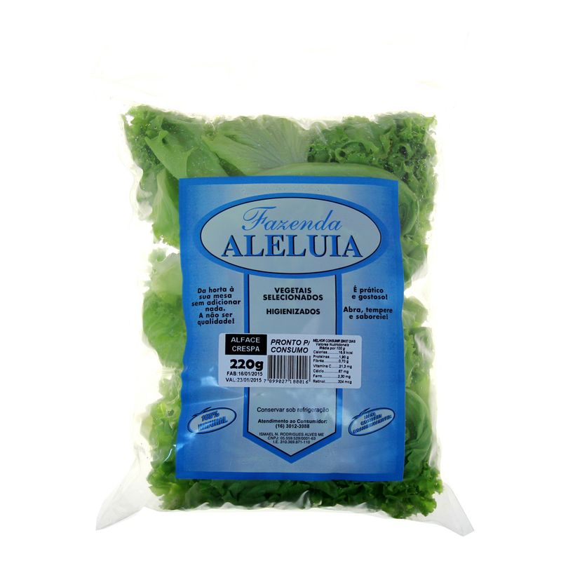 Alface Crespa Aleluia 220g (7899027180016)