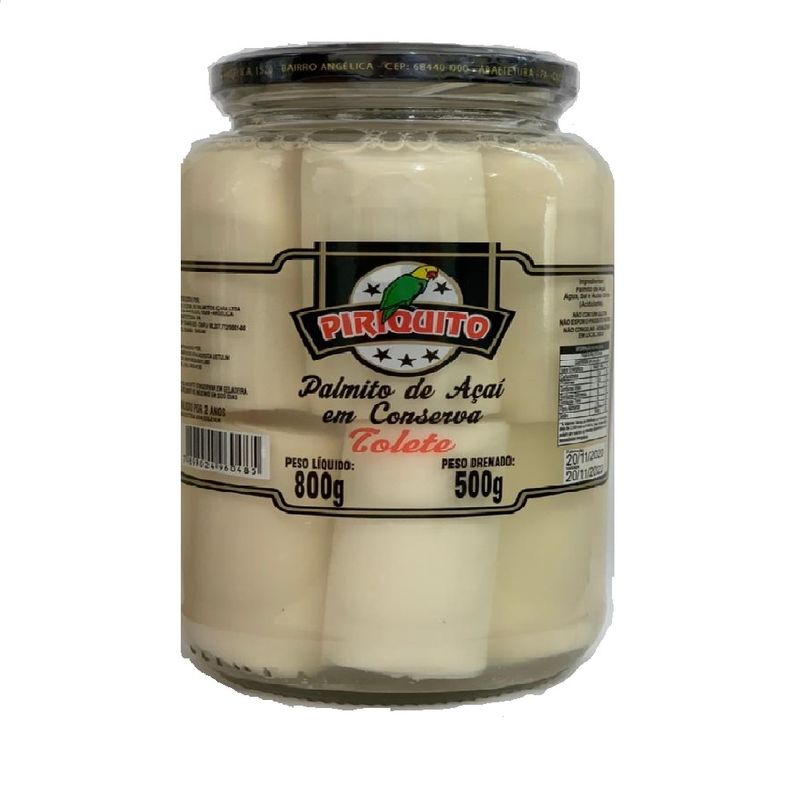 Palmito Piriquito Açaí Tolete 500G (7898024960485)