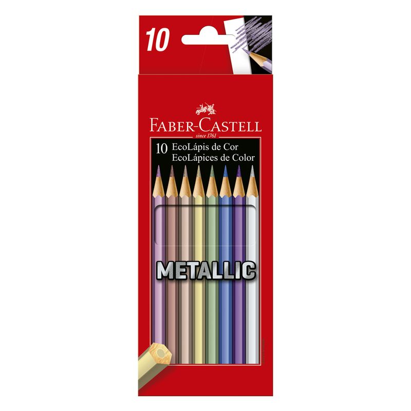 Lapis Cor Faber Castell Ecolápis 10 Cores Metalico (7891360656340)