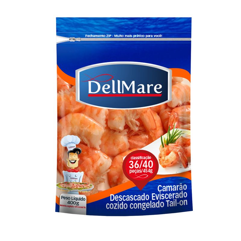 Camarao Descascado Dellmare 400g Cong. 36 50 (7898924935057)