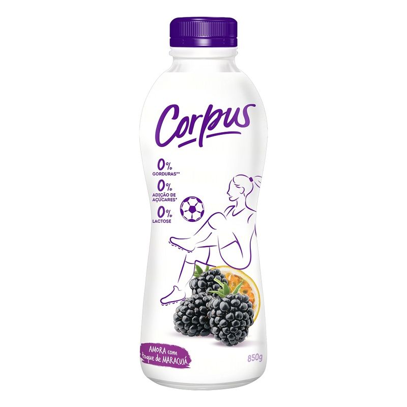Iogurte Líquido Zero Lactose Corpus Amora e Maracujá 850g (7891025119678)