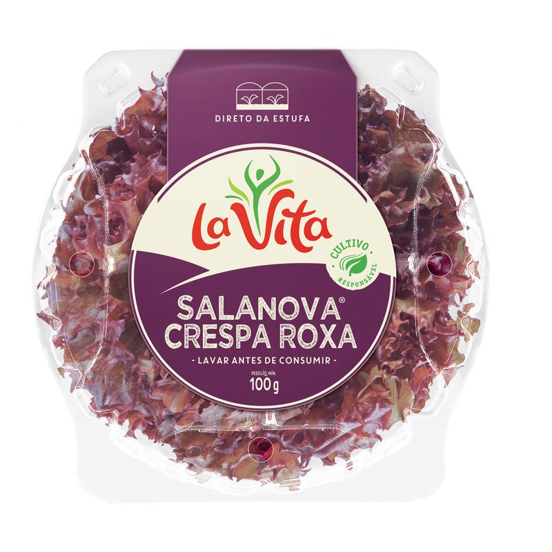 Salanova Mini Crespa Roxa La Vita Bandeja (7898904845895)