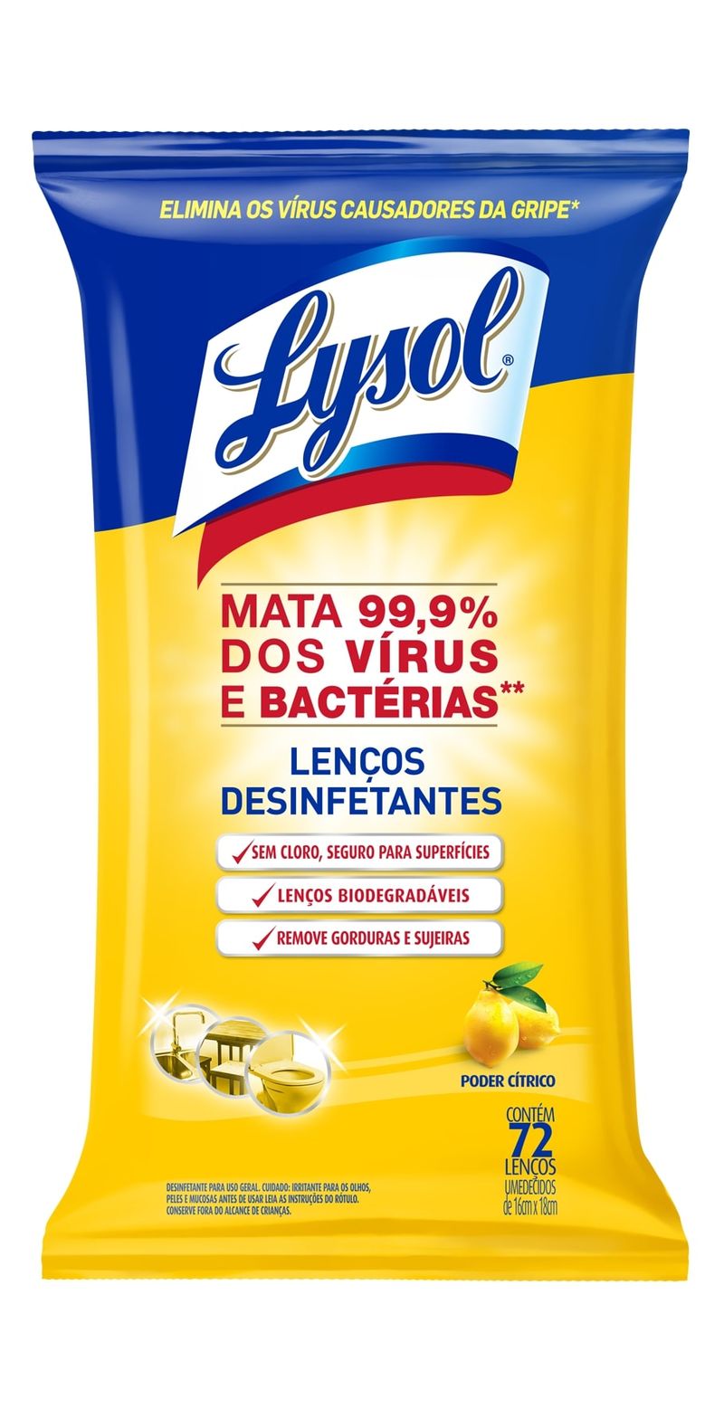 Lenços Desinfetantes Lysol (7891035000706)