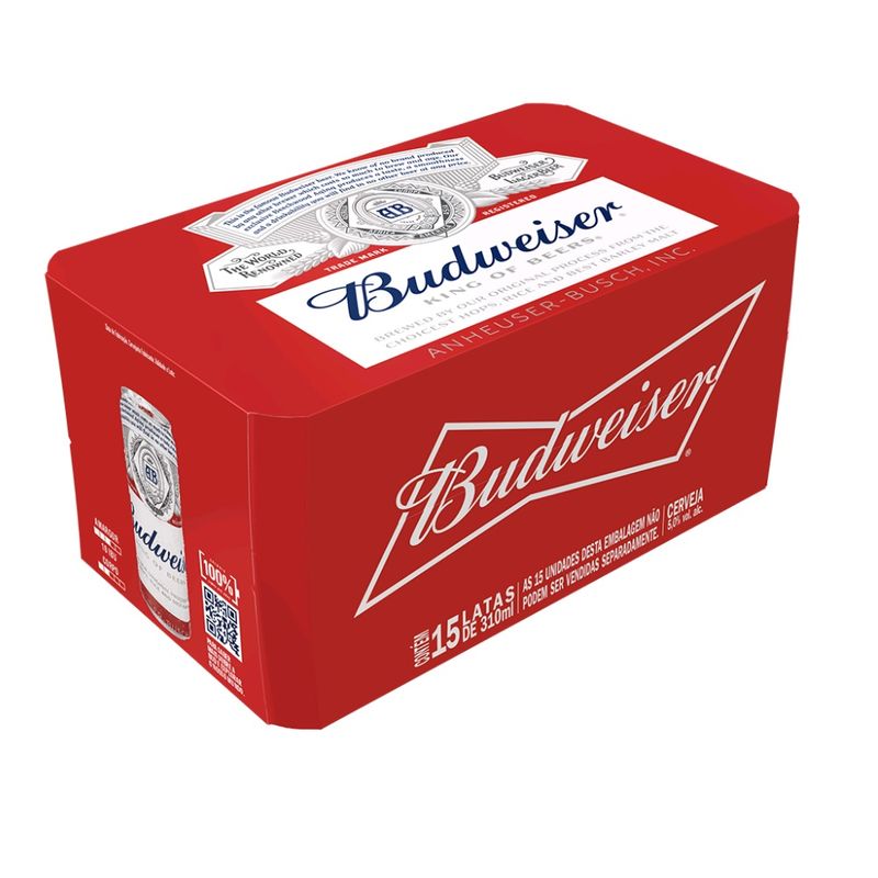 Cerveja Budweiser American Lager 310ml Lata Pack C/15 (7891991299855)