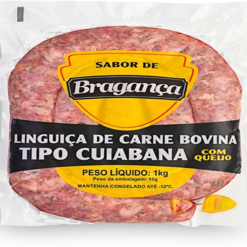 Linguiça Bovina Tipo Cuiabana Sabor de Bragança 1Kg Pacote (7898959253331)