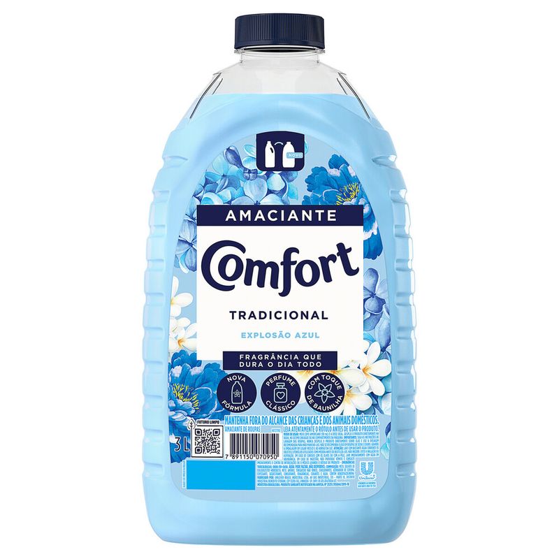 Amaciante Roupas Comfort Explosão Azul 3L (7891150070950)