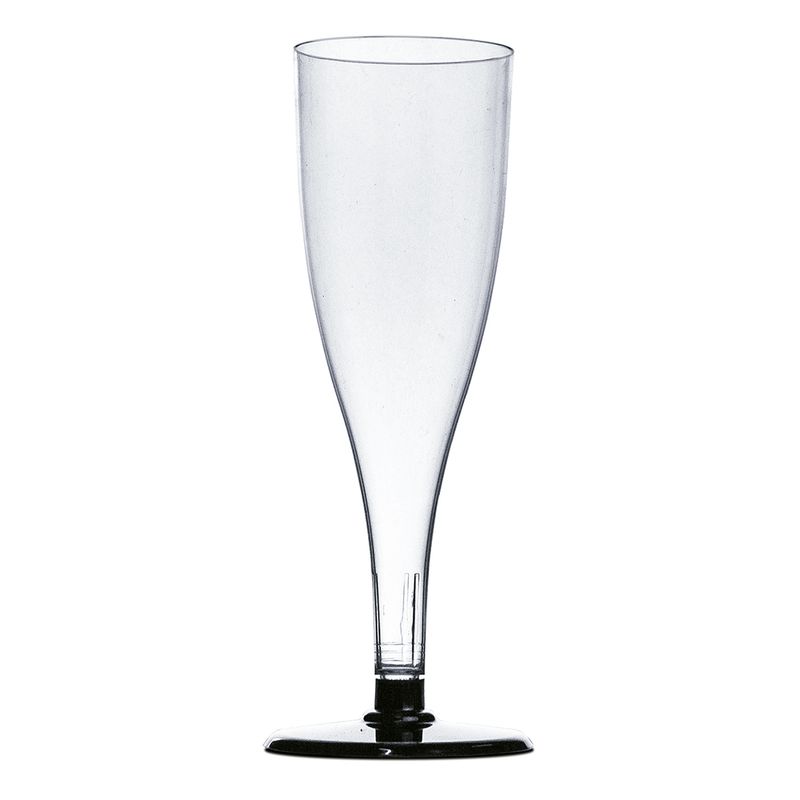 Taça Espumante Descartáveis Plastilania 140ml Base Preta (7898234376595)