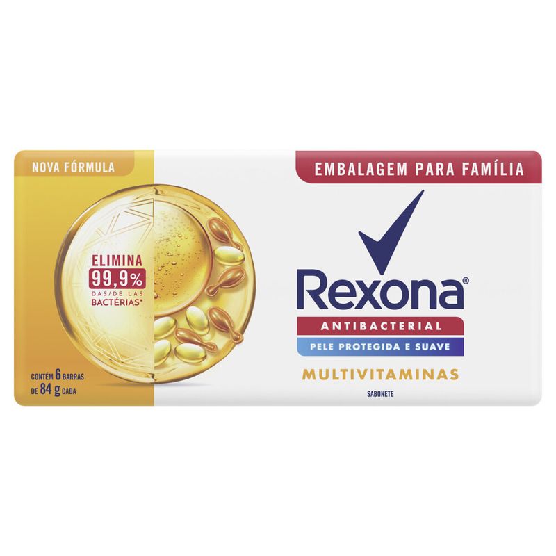 Sabonete Antibacterial Rexona Multivitaminas 84g Com6 Lv+Pg (7891150083240)