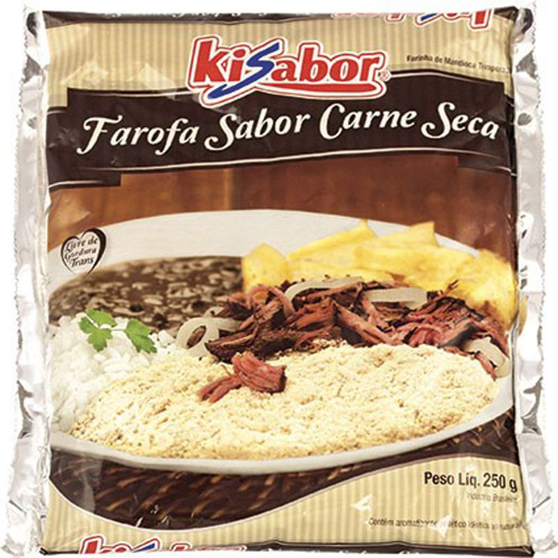 Farofa pronta sabor carne seca Kisabor 250g (7898416521393)