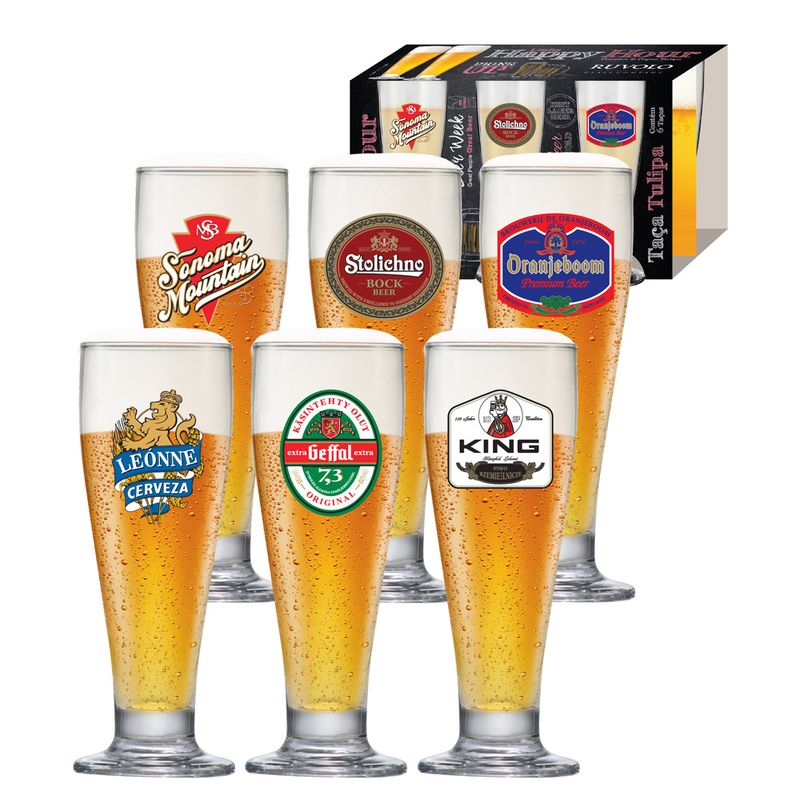 Jogo Taça Tulipa Ruvolo Happy Hour 6 Peças (7899619916054)