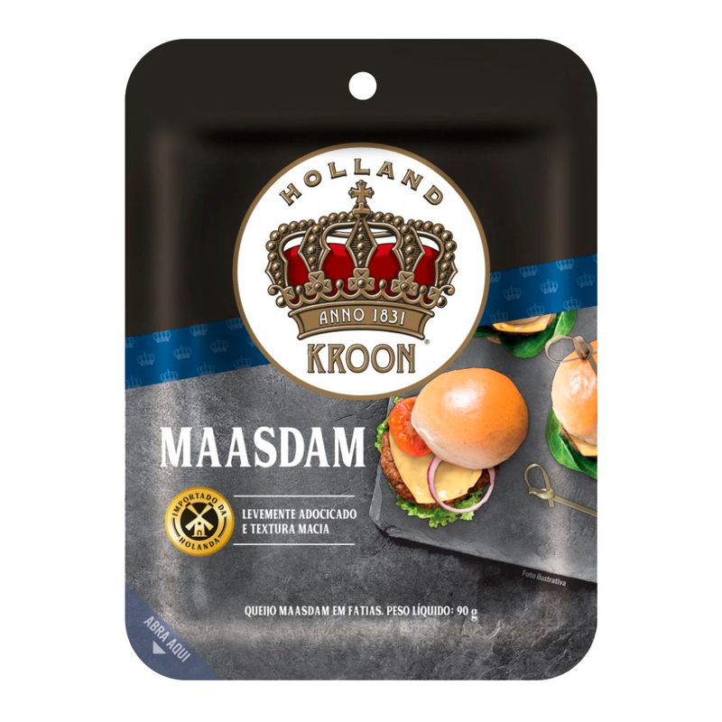 Queijo Maasdan Kroon fatiado 90g (7898963213277)