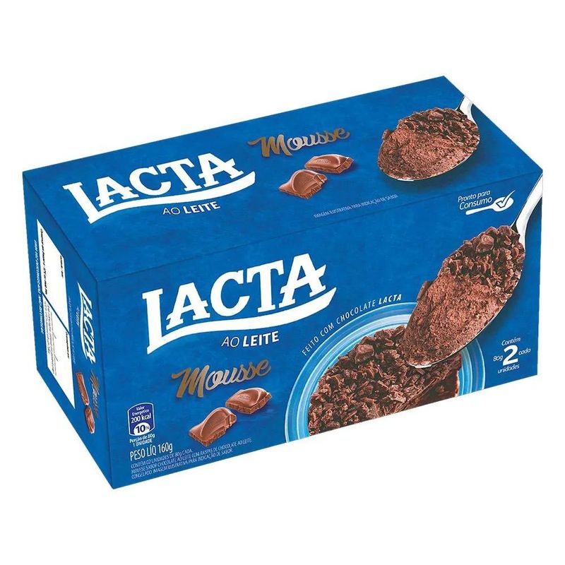 Mousse Chocolate Lacta ao Leite 160g (7898161870999)