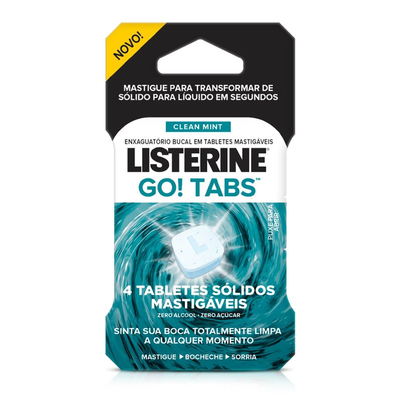 Antiseptico Bucal Listerine Go Tabs Com 4 Clean Mint (7891010247164)
