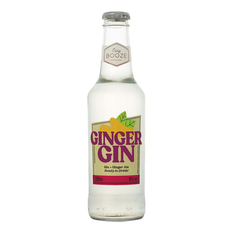 Bebida Mista Easy Booze Gin Ginger 200ml Long Neck (7898994823230)