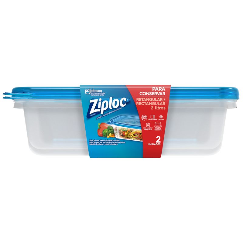 Pote Plástico Ziploc Retangular 2L (7894650284001)