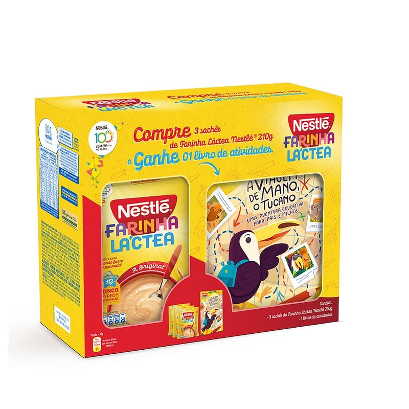 Farinha Láctea Nestlé 210g Sachê Com 3 Grátis Livro (7891000340271)