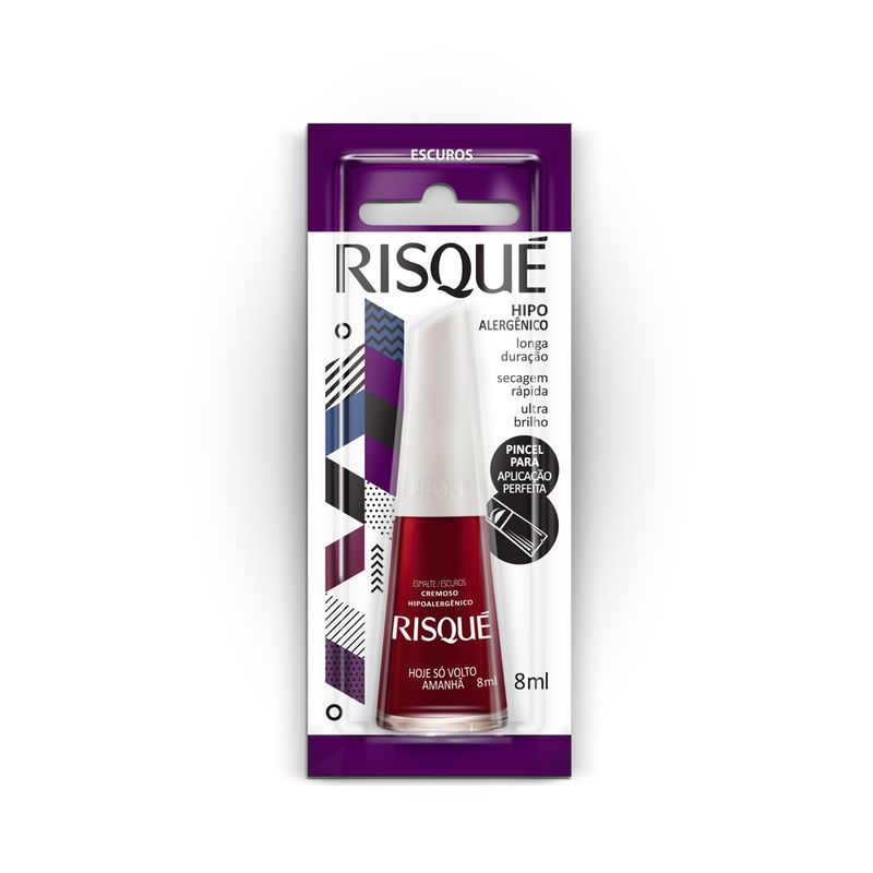 Esmalte Risqué Escuro Cremoso Hoje Só Volto Amanhã 8ml (7891182020886)