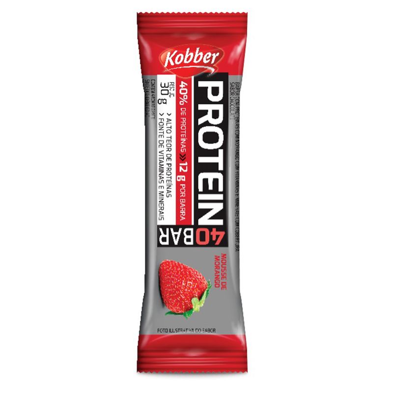 Barra de Cereal Kobber Mousse Morango 60g (7891772154328)