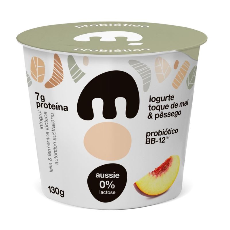 Iogurte Tipo Australiano Moo Sem Lactose Mel Pêssego 130g (7898964946389)