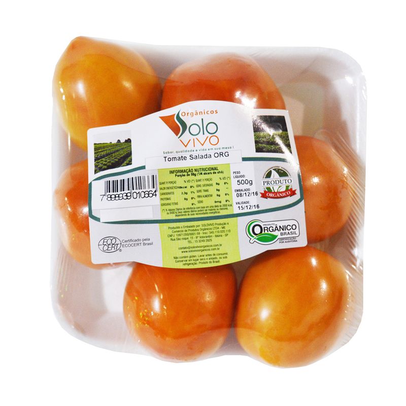 TOMATE SALADA ORGANICO SOLO VIVO 500G (7898939010664)