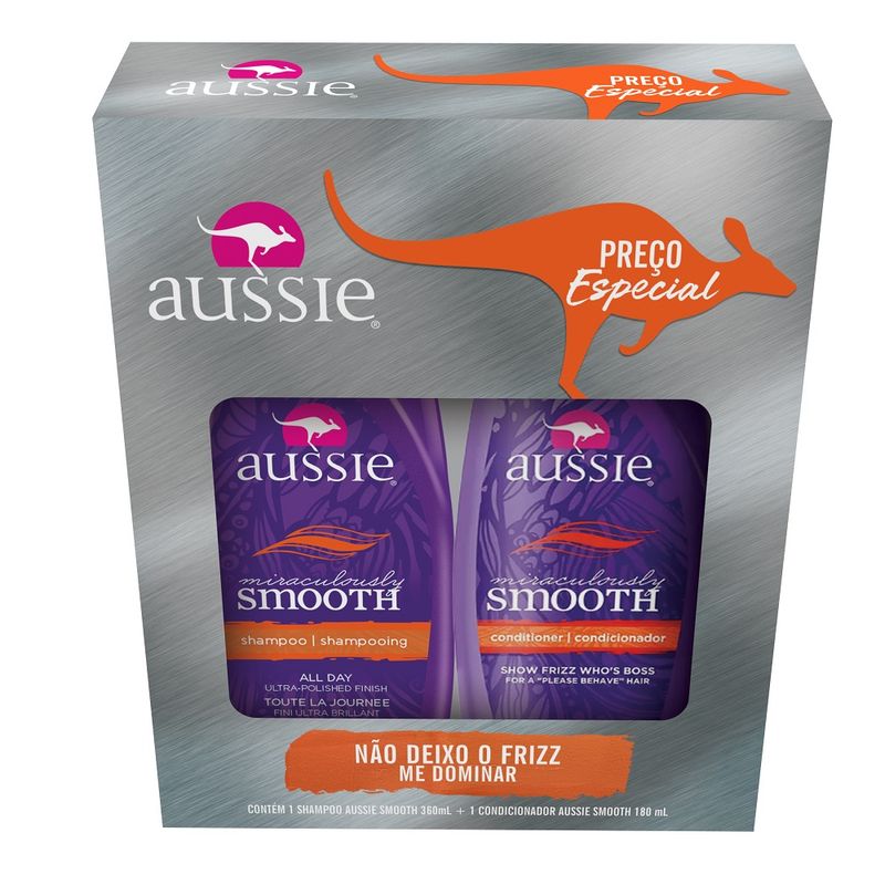 Kit Shampoo E Condicionador Aussie Smooth 360ml (7500435153966)