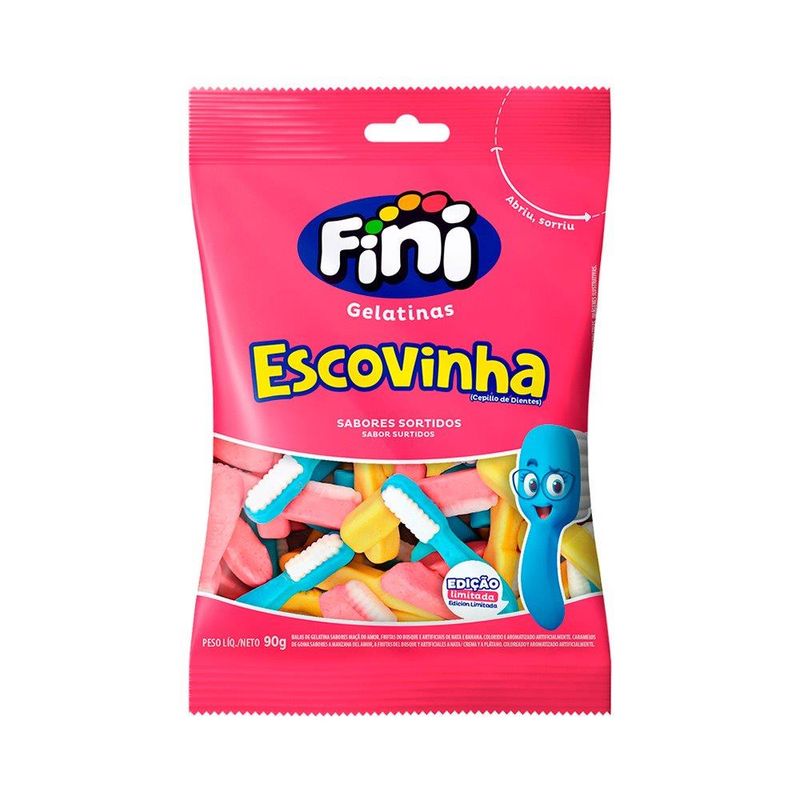Bala Gelatina Fini Escovinha 90g (7908228802747)