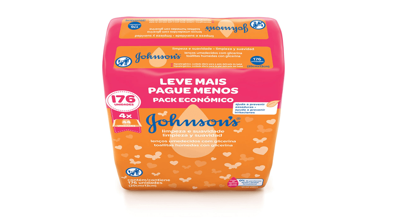 Lenco Umedecido Johnson Baby Lv Mais Pg Menos Limpeza Suav (7891010247348)