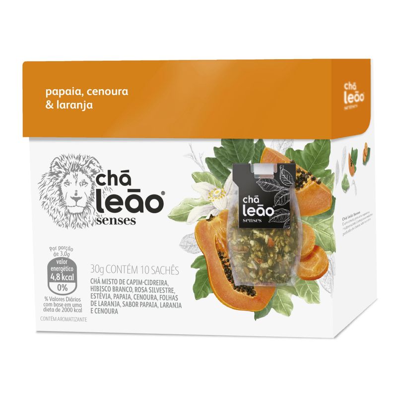 Chá Leão Senses Papaia, Cenoura & Laranja 220g (7891098041180)