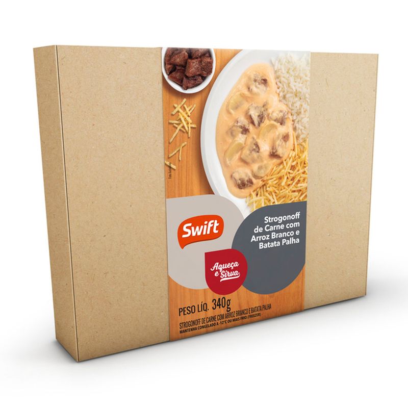 Prato Pronto Swift 340g Strogonoff Carne Arroz Batata Palha (7899567237492)