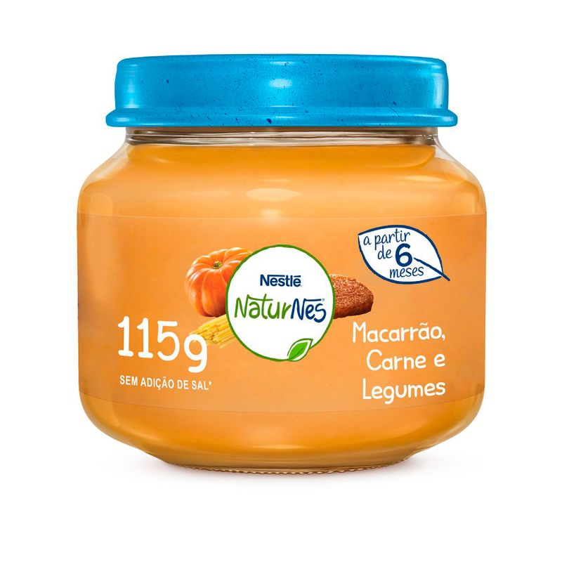 Papinha Naturnes Nestlé Carne, Legumes e Macarrão 115g (7891000272107)