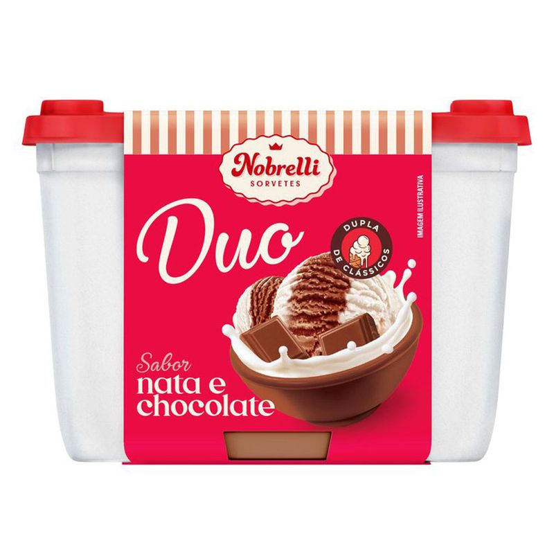 Sorvete Nobrelli Duo Nata E Chocolate 1,3L (7899975802787)