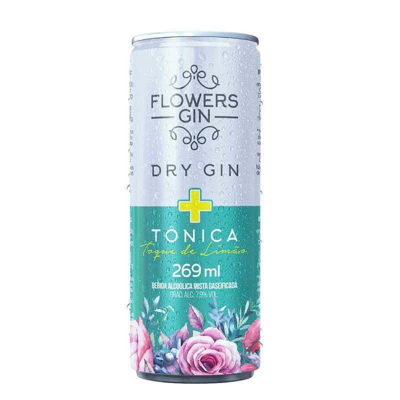 Bebida Mista Flowers Gin Tônica 269ml Lata Limão (7908026900218)