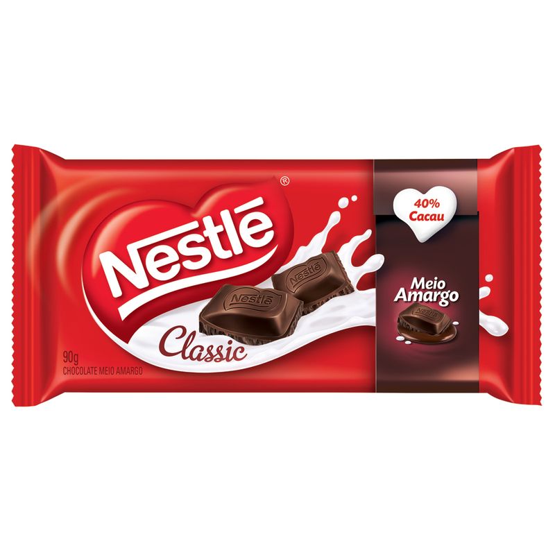 Chocolate Nestlé Classic Meio Amargo 90g (7891000276891)