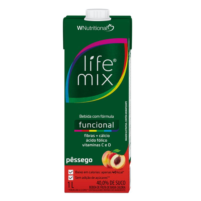 Bebida Com Suco Life Mix 1l Pessego (7898954360034)