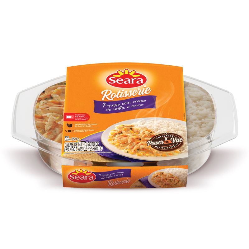 Frango com creme de milho e arroz Seara Rotisserie 350g (7894904217083)