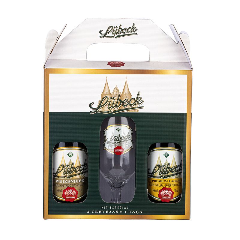 Kit 2 Cervejas Lubeck Mais 1 Taça 500ml (7908106600236)