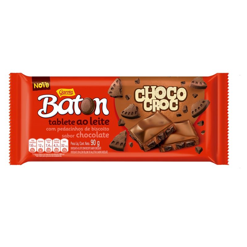 Chocolate Garoto 90g Tablete Baton Crocante (7891008117257)