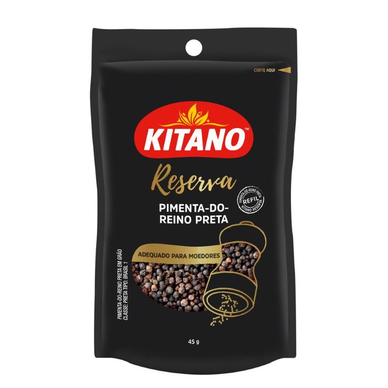 Pimenta do Reino Preta Em Grãos Kitano Reserva Refil 45g (7891095030927)