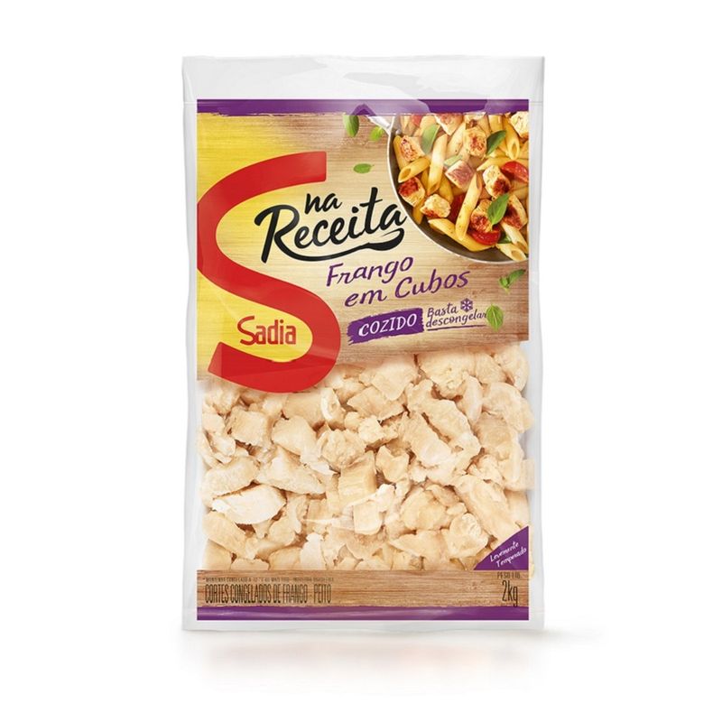 Peito de Frango Cubos Sadia Cozido Temperado Congelado 2kg (7891515522346)