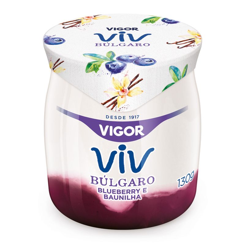 IOGURTE VIGOR VIV BULGARO BLUEBERRY E BAUNILHA 130G (7891999004925)