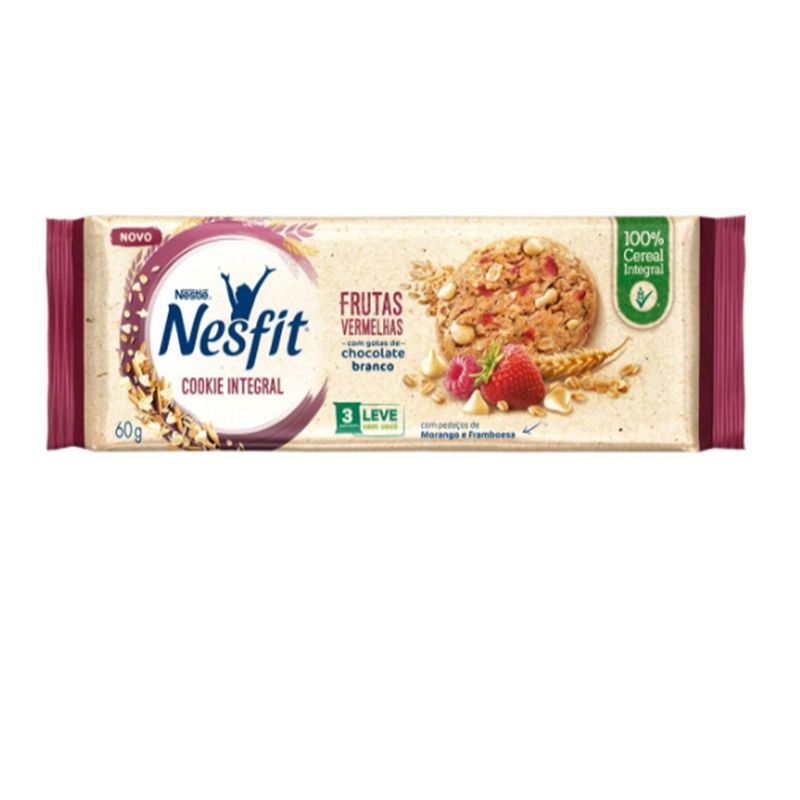 Biscoito Cookie Nestle Nesfit Frutas Vermelhas 60g (7891000338476)